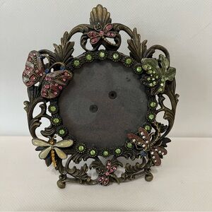 Beautiful Jeweled Dragonflies Butterfly Circle Picture Frame
